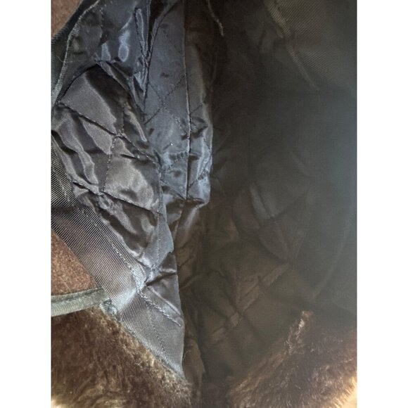 Vintage Faux Fur Black Hat With Quilted Satin Lining For Women Winter Small - Picture 5 of 5